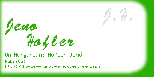 jeno hofler business card