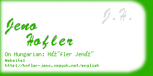 jeno hofler business card